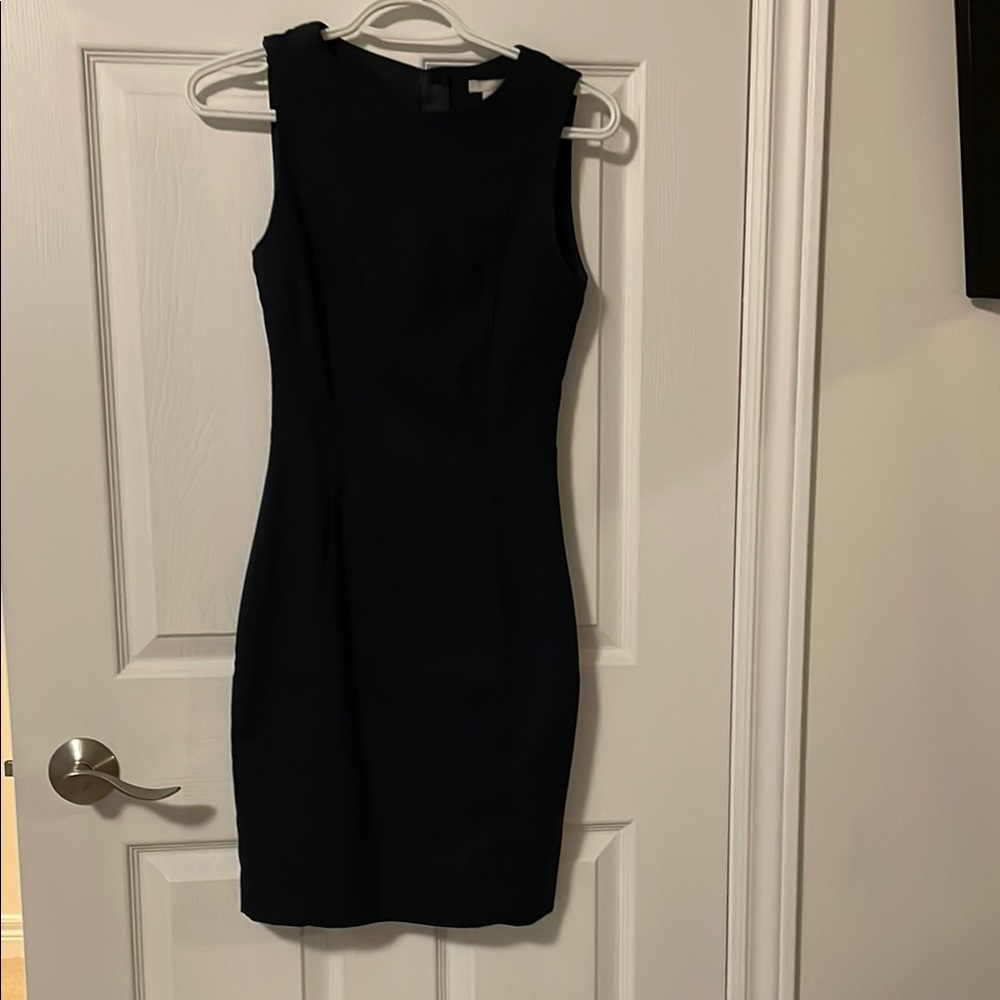 Fitted Navy Blue Sleeveless Dress
